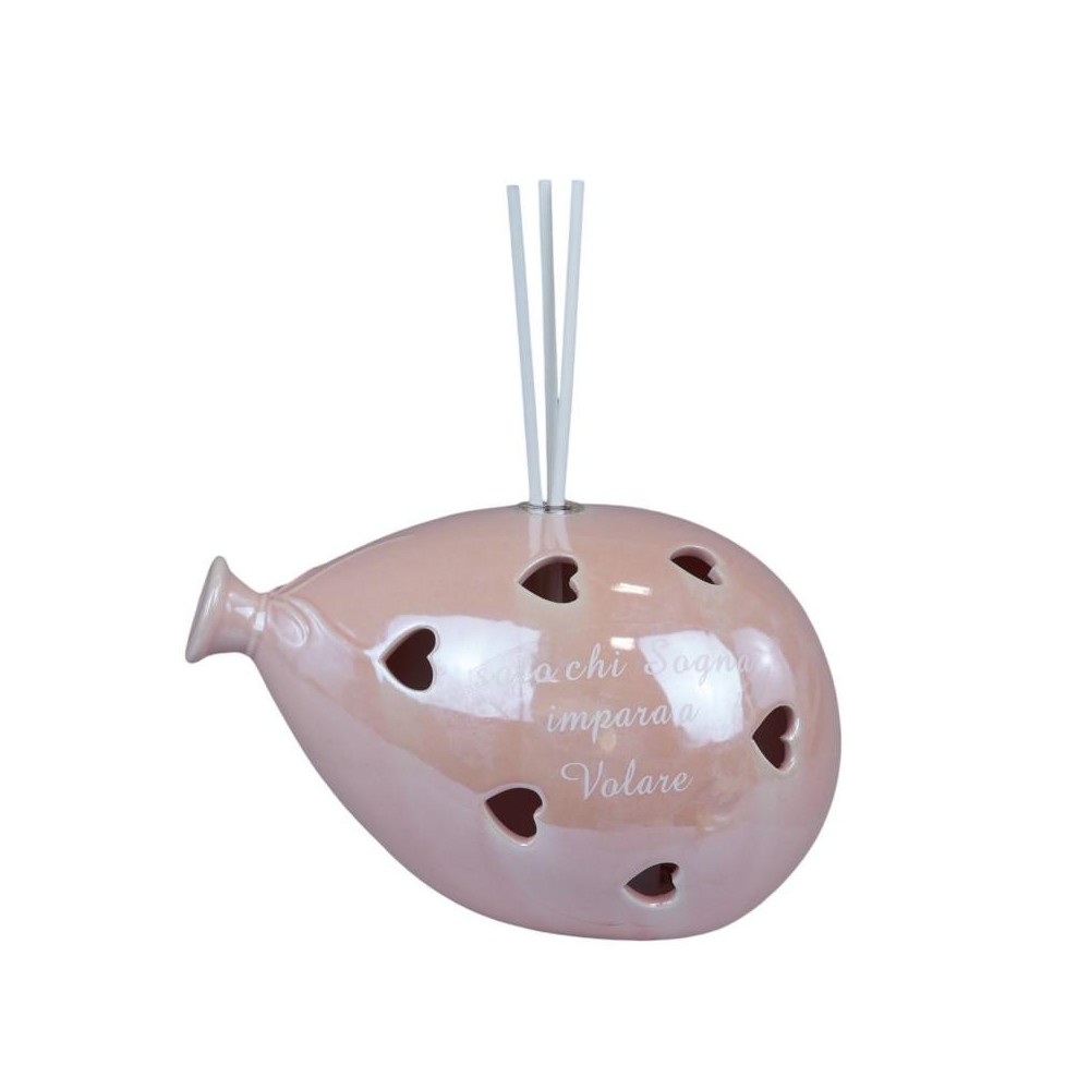 PALLONCINO GRANDE LED PROFUMATORE ROSA ANTICO C FRASE
